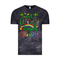 Cloud Black Western St. Patrick's Day Cross Not Lucky Simply Blessed Vintage Tee - Artiststas