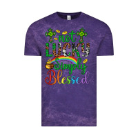 Cloud Purple Western St. Patrick's Day Cross Not Lucky Simply Blessed Vintage Tee - Artiststas