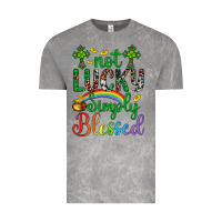 Cloud Rock Western St. Patrick's Day Cross Not Lucky Simply Blessed Vintage Tee - Artiststas