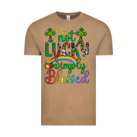 Vintage Coffee Western St. Patrick's Day Cross Not Lucky Simply Blessed Vintage Tee - Artiststas
