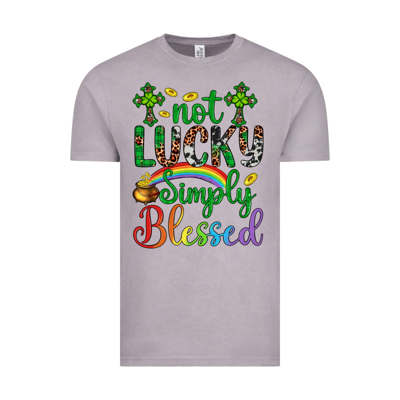 Western St. Patrick's Day Cross Not Lucky Simply Blessed Vintage Tee by Artiststas | Teevron