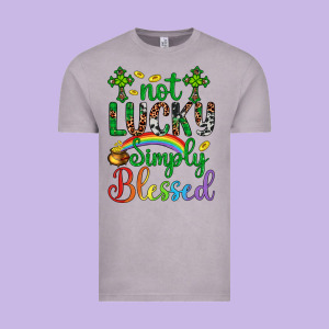 Western St. Patrick's Day Cross Not Lucky Simply Blessed Vintage Tee Designed By Artiststas