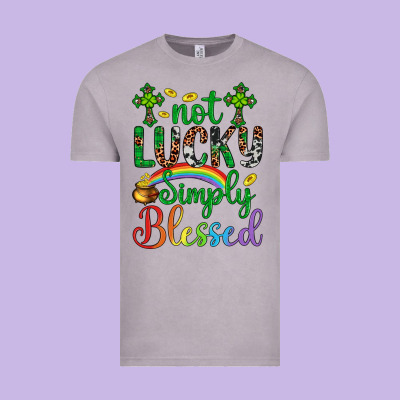 Western St. Patrick's Day Cross Not Lucky Simply Blessed Vintage Tee Designed By Artiststas