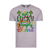 Vintage Zinc Western St. Patrick's Day Cross Not Lucky Simply Blessed Vintage Tee - Artiststas