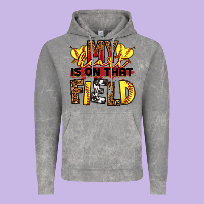 Softball My Heart Is On That Field Vintage Hoodie Designed By Ranaportraitstore