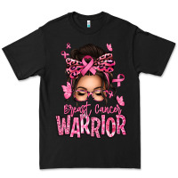 Black brest cancer warrior afro messy bun Premium Tee - texasbilliewilder