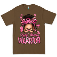 Cacao brest cancer warrior afro messy bun Premium Tee - texasbilliewilder