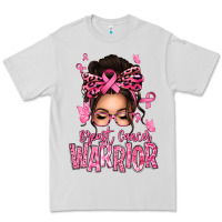 Dove Grey brest cancer warrior afro messy bun Premium Tee - texasbilliewilder