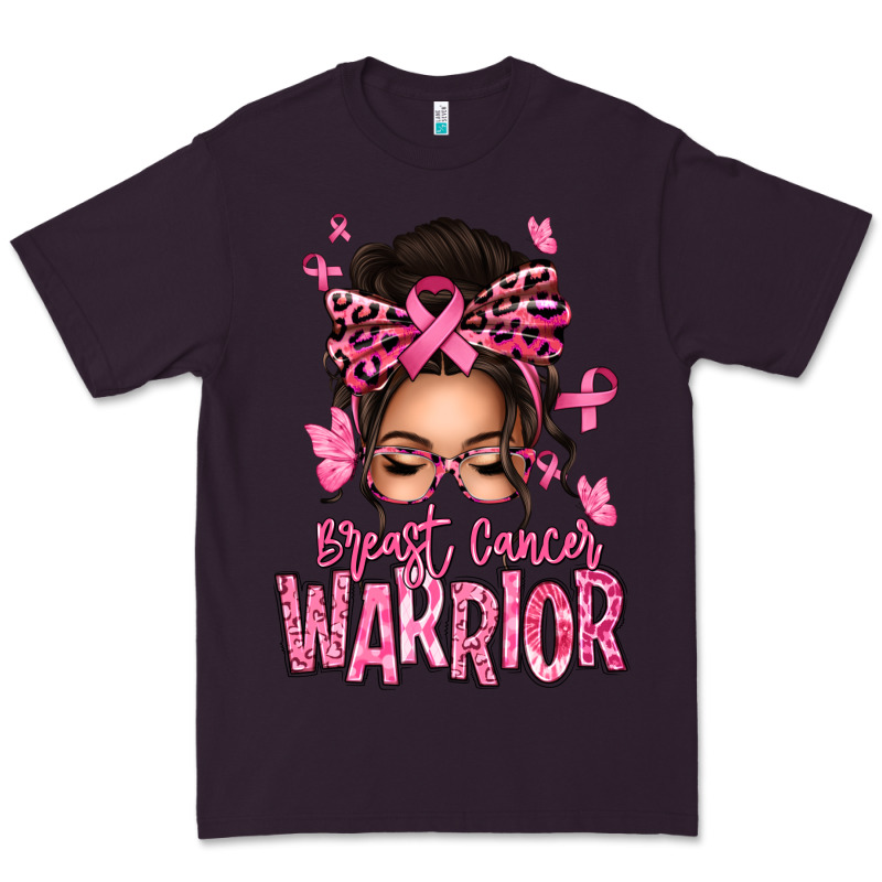 Brest Cancer Warrior Afro Messy Bun Premium Tee by texasbilliewilder | Teevron