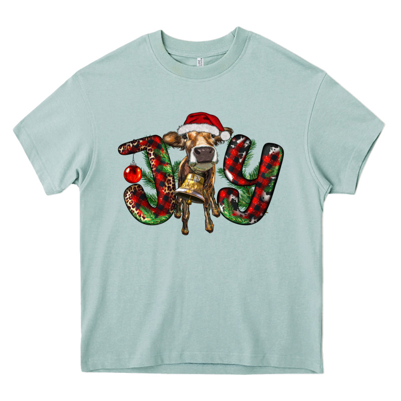 Christmas Joy With Heifer Heavy Core Tee by RanaPortraitStore | Teevron