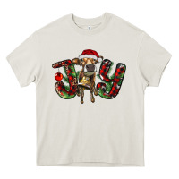 Cream christmas joy with heifer Heavy Core Tee - RanaPortraitStore