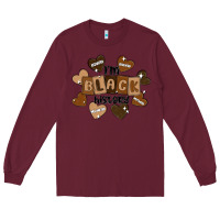 Burgundy i am black history Long Sleeve Tee - MaliasSmallBusiness