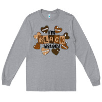 Heather Grey i am black history Long Sleeve Tee - MaliasSmallBusiness