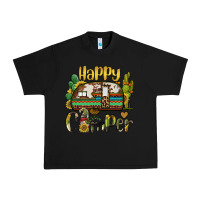 Black happy camper caravan and gnome Urban Heavy Tee - BarkalooDesign