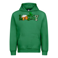 Emerald Lucky with beer St. Patricks day Urban Hoodie - HowdyJamesFarm