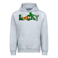 Heather Grey Lucky with beer St. Patricks day Urban Hoodie - HowdyJamesFarm