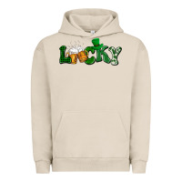 Pigment French Oak Lucky with beer St. Patricks day Urban Hoodie - HowdyJamesFarm