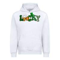 White Lucky with beer St. Patricks day Urban Hoodie - HowdyJamesFarm