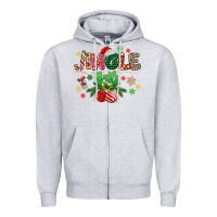 Heather Grey jingle balls Zipper Hoodie - MaliasSmallBusiness