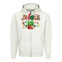 Oatmeal Heather jingle balls Zipper Hoodie - MaliasSmallBusiness