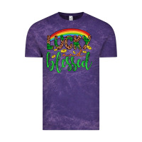 Cloud Purple Western St. Patrick's Rainbow Lucky And Blessed Vintage Tee - Artiststas