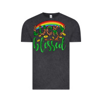 Vintage Black Western St. Patrick's Rainbow Lucky And Blessed Vintage Tee - Artiststas