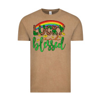 Vintage Coffee Western St. Patrick's Rainbow Lucky And Blessed Vintage Tee - Artiststas