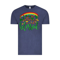 Vintage Denim Western St. Patrick's Rainbow Lucky And Blessed Vintage Tee - Artiststas
