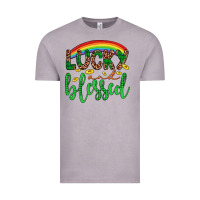 Vintage Zinc Western St. Patrick's Rainbow Lucky And Blessed Vintage Tee - Artiststas