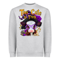Heather Grey too cute to trick halloween baby calf Heavyweight Sweatshirt - Jasminsmagicworld