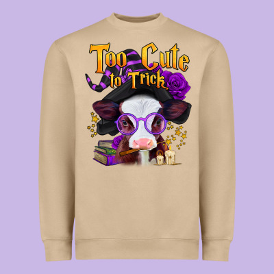 Too Cute To Trick Halloween Baby Calf Heavyweight Sweatshirt Designed By Jasminsmagicworld