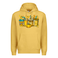 Antique Gold Childhood Cancer coffee cups yellow ribbon Premium Hoodie - NancyCooperArtShop