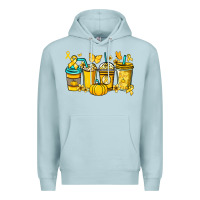 Blue Mist Childhood Cancer coffee cups yellow ribbon Premium Hoodie - NancyCooperArtShop