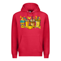 Cardinal Childhood Cancer coffee cups yellow ribbon Premium Hoodie - NancyCooperArtShop