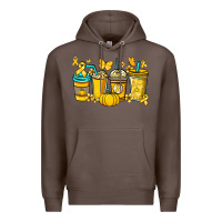 Coffee Childhood Cancer coffee cups yellow ribbon Premium Hoodie - NancyCooperArtShop