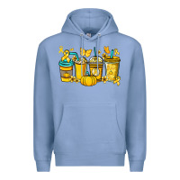 Colony Blue Childhood Cancer coffee cups yellow ribbon Premium Hoodie - NancyCooperArtShop