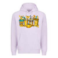 Lilac Childhood Cancer coffee cups yellow ribbon Premium Hoodie - NancyCooperArtShop