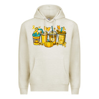 Oatmeal Heather Childhood Cancer coffee cups yellow ribbon Premium Hoodie - NancyCooperArtShop