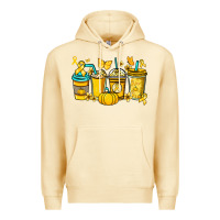 Pina Colada Childhood Cancer coffee cups yellow ribbon Premium Hoodie - NancyCooperArtShop