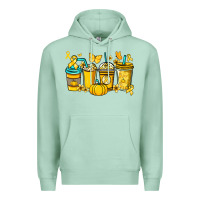Seafoam Childhood Cancer coffee cups yellow ribbon Premium Hoodie - NancyCooperArtShop
