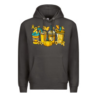 Smoke Childhood Cancer coffee cups yellow ribbon Premium Hoodie - NancyCooperArtShop