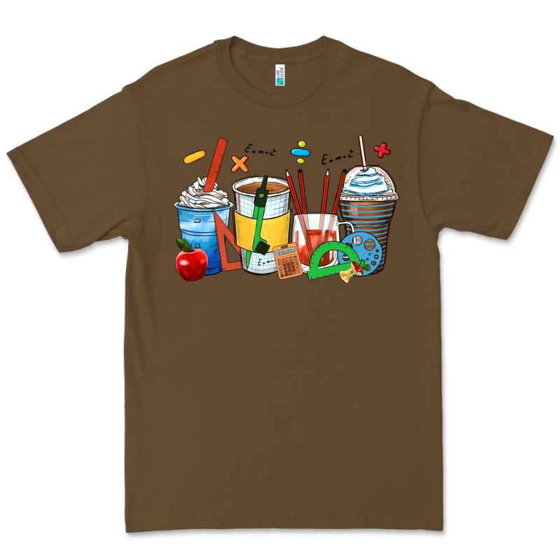 Math Teacher Coffee Cups Premium Tee by Zillion Design Studio | Teevron