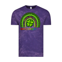 Cloud Purple Happy St. Patrick's Day Shamrock Rainbow Vintage Tee - Artiststas