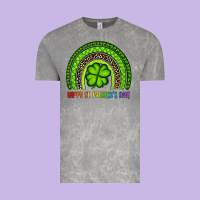Happy St. Patrick's Day Shamrock Rainbow Vintage Tee Designed By Artiststas