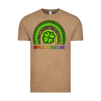 Vintage Coffee Happy St. Patrick's Day Shamrock Rainbow Vintage Tee - Artiststas