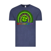 Vintage Denim Happy St. Patrick's Day Shamrock Rainbow Vintage Tee - Artiststas