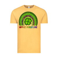Vintage Mustard Happy St. Patrick's Day Shamrock Rainbow Vintage Tee - Artiststas