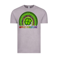 Vintage Zinc Happy St. Patrick's Day Shamrock Rainbow Vintage Tee - Artiststas