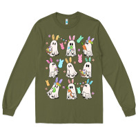 Army Green bunny ghost Long Sleeve Tee - MaliasSmallBusiness
