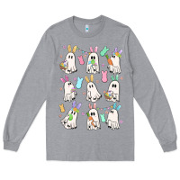 Heather Grey bunny ghost Long Sleeve Tee - MaliasSmallBusiness